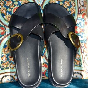 Polo by Ralph Lauren Leather / Gold Buckle Sandals